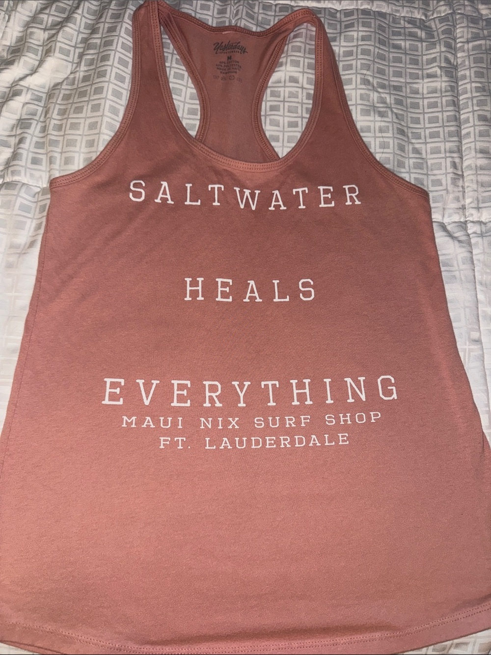 Maui Nix 'Saltwater Heals Everything' Racerback Tank - Dusty Rose